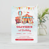 サーカスカーニバル1stバースデーフォト招待状 招待状 (スタンド正面)