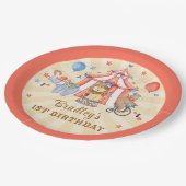 サーカスカーニバル&アニマルバースデーパーティー ペーパープレート (アングル)