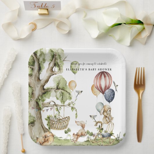 サーカスカーニバル |ウッドランド・フォレスト・ベビーシャワー ペーパープレート (ウェディング)