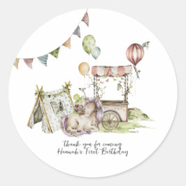 サーカスカーニバル |ウッドランド・ユニコーン誕生日パーティー ラウンドシール