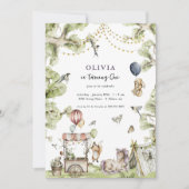 サーカスカーニバル |ウッドランド・ユニコーン誕生日パーティー 招待状 (正面)