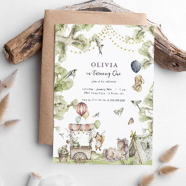 サーカスカーニバル |ウッドランド・ユニコーン誕生日パーティー 招待状