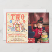 サーカスカーニバル&動物2ndバースデーフォト 招待状 (正面)