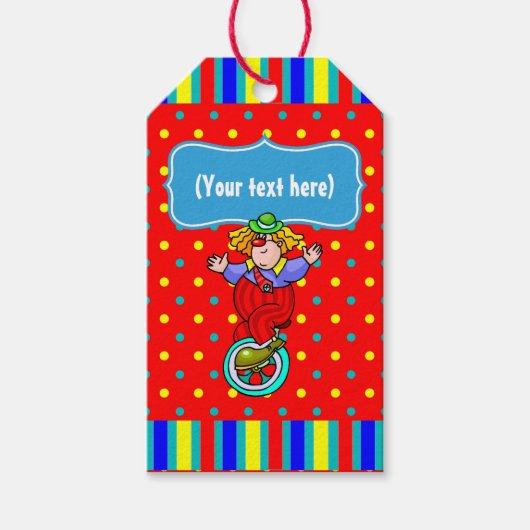 サーカスキッズパーティーで過ごす日パーソナライズされた ギフトタグ (正面)