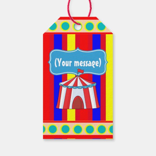 サーカスキッズパーティーで過ごす日パーソナライズされた ギフトタグ (裏面)