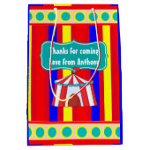 サーカスキッズパーティーで過ごす日パーソナライズされた ミディアムペーパーバッグ (正面)