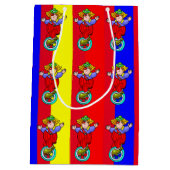 サーカスキッズパーティーで過ごす日パーソナライズされた ミディアムペーパーバッグ (裏面)