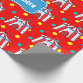 サーカスキッズパーティーで過ごす日パーソナライズされた ラッピングペーパー (角)