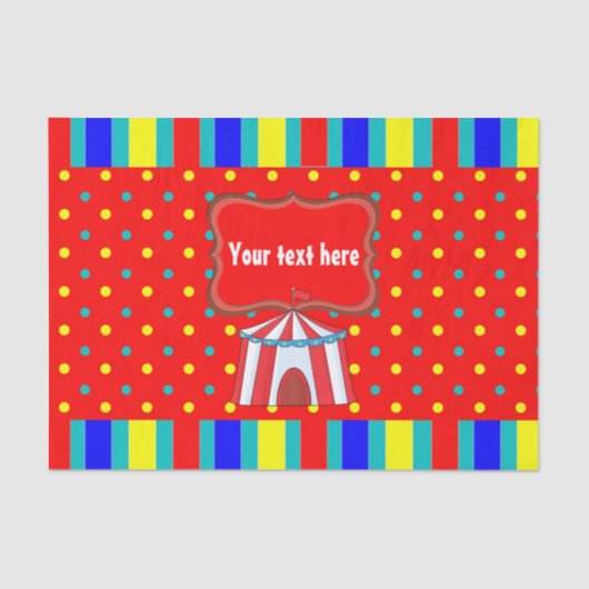サーカスキッズパーティーで過ごす日パーソナライズされた 薄葉紙 (正面)