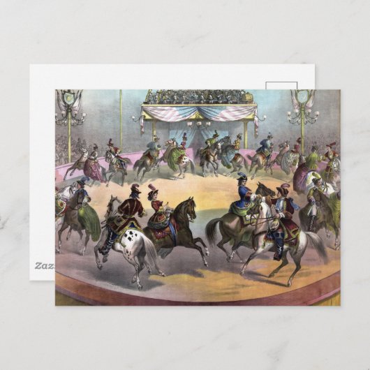 サーカスグランドフィナーレ、1872年頃。 ポストカード (正面/裏面)