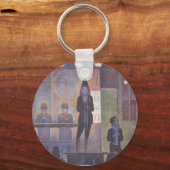 サーカスサイドショーバイジョルジュ・シュラット、ヴィンテージ・アート キーホルダー (正面)