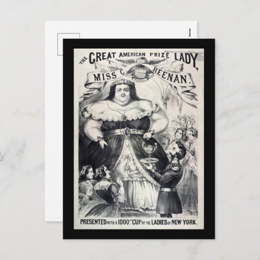 サーカスサイドショーファットレディヴィンテージ シーズンポストカード (正面/裏面)