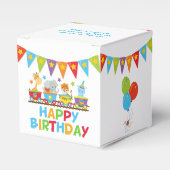 サーカスサファリトレインキュート子供の誕生日パーティー フェイバーボックス (正面サイド)