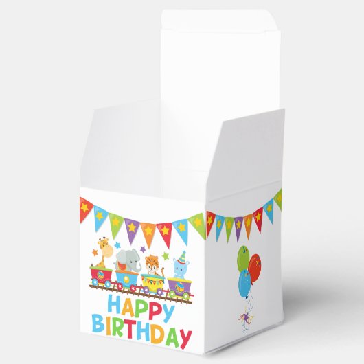 サーカスサファリトレインキュート子供の誕生日パーティー フェイバーボックス (オープン)