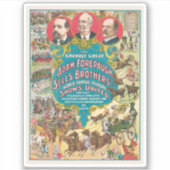 サーカスシーンの多いサーカスポスター シール (正面)