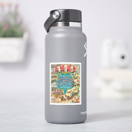 サーカスシーンの多いサーカスポスター シール (HydroFlask)