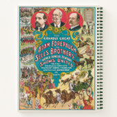 サーカスシーンの多いサーカスポスター ノートブック (裏面)