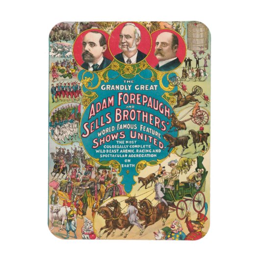 サーカスシーンの多いサーカスポスター マグネット (縦)