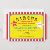 サーカスストライプのバースデーパーティーチケット招待状 招待状 (正面)