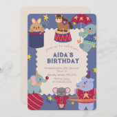 サーカススペクタブル誕生日招待状 招待状 (正面/裏面)