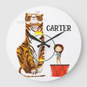サーカスタイガートレーナー子供部屋 ラージ壁時計 (正面)