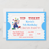 サーカスチケット招待状 招待状 (裏面)