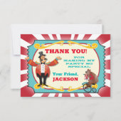 サーカスチケット誕生日パーティーありがとうノートカード 招待状 (正面)