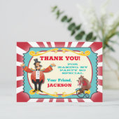 サーカスチケット誕生日パーティーありがとうノートカード 招待状 (スタンド正面)