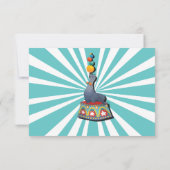 サーカスチケット誕生日パーティーありがとうノートカード 招待状 (裏面)