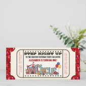 サーカスチケット誕生日パーティー 招待状 (スタンド正面)