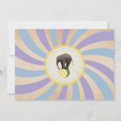 サーカスツインズバースデーパーティーブルーカーニバル招待状 招待状 (裏面)