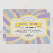 サーカスツインズバースデーパーティーブルーカーニバル招待状 招待状 (正面/裏面)