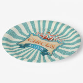 サーカスティール（緑がかった色）レッドテントバースデーパーティー紙プレート ペーパープレート (アングル)