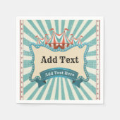 サーカスティール（緑がかった色）レッドテントヴィンテージバースデーパーティナプキ スタンダードカクテルナプキン (正面)