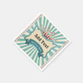 サーカスティール（緑がかった色）レッドテントヴィンテージバースデーパーティナプキ スタンダードカクテルナプキン (角)