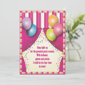 サーカステントカーニバルガールズバースデーパーティー 招待状 (スタンド正面)