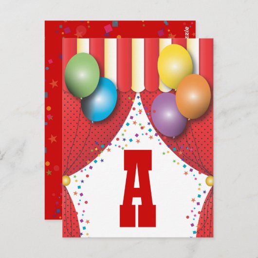 サーカステントカーニバル独自の誕生日バナーを作成 ポストカード (正面/裏面)