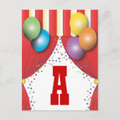 サーカステントカーニバル独自の誕生日バナーを作成 ポストカード (正面)