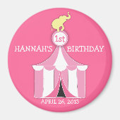 サーカステント&エレファントガールズバースデーパーティーマグネット マグネット (正面)