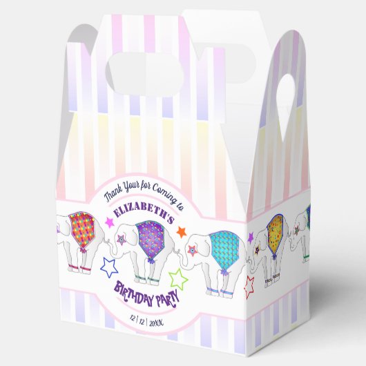 サーカステーマエレファントガールバースデーパーティー フェイバーボックス (オープン)