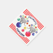 サーカステーマエレファントバースデーパーティートメント スタンダードカクテルナプキン (角)