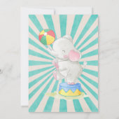 サーカステーマガールバースデーパーティーの招待 招待状 (裏面)