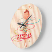 サーカステーマベッドルーム子供部屋デコールキッズ ラージ壁時計 (傾斜)