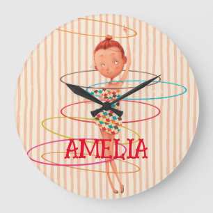 サーカステーマベッドルーム子供部屋デコールキッズ ラージ壁時計