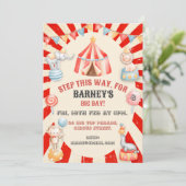 サーカステーマ子供の誕生日パーティの招待状 招待状 (スタンド正面)