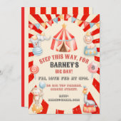 サーカステーマ子供の誕生日パーティの招待状 招待状 (正面/裏面)