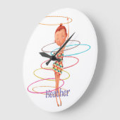 サーカステーマ生まれたばかりの子供部屋 ラージ壁時計 (傾斜)