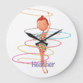 サーカステーマ生まれたばかりの子供部屋 ラージ壁時計 (正面)