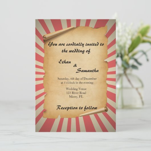 サーカステーマ結婚式招待状 シーズンカード (スタンド正面)