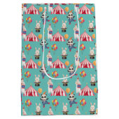 サーカステーマ誕生日すべての行事かわいい抱き枕 ミディアムペーパーバッグ (裏面)